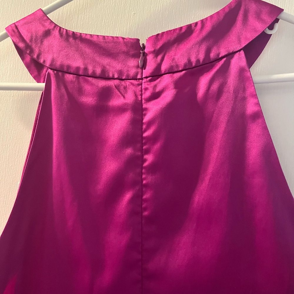 Magenta silk top